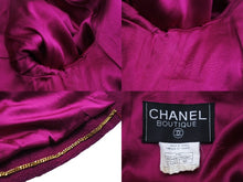 画像をギャラリービューアに読み込む, CHANEL シャネル セットアップ ジャケット スカート ココマーク P05436V04291 1995年秋 ウール 紫 ゴールド金具 美品 中古 54577