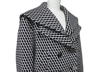 画像をギャラリービューアに読み込む, CHANEL シャネル ジャケット コート ハンブルグ ジグザグ P59081V39106 ブラック ホワイト サイズ40 シルバー金具 美品 中古 54596