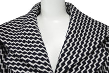 画像をギャラリービューアに読み込む, CHANEL シャネル ジャケット コート ハンブルグ ジグザグ P59081V39106 ブラック ホワイト サイズ40 シルバー金具 美品 中古 54596