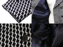 画像をギャラリービューアに読み込む, CHANEL シャネル ジャケット コート ハンブルグ ジグザグ P59081V39106 ブラック ホワイト サイズ40 シルバー金具 美品 中古 54596