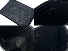 画像をギャラリービューアに読み込む, CHANEL シャネル カードケース 名刺入れ ココマーク 6番台 2000年 ブラック キャビアスキン 美品 中古 54657