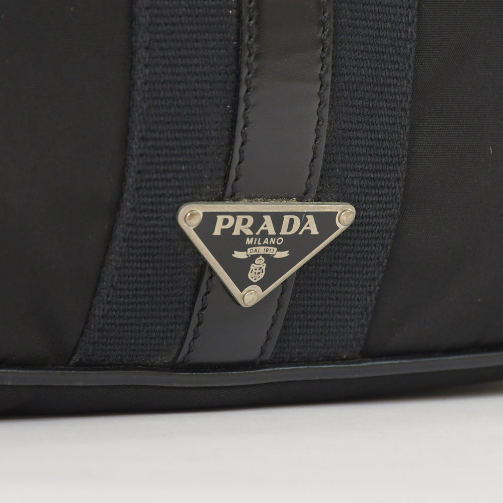 PRADA Prada One Shoulder Bag Triangle Logo Nylon Black Silver Hardware Good Condition Used 4a005473
