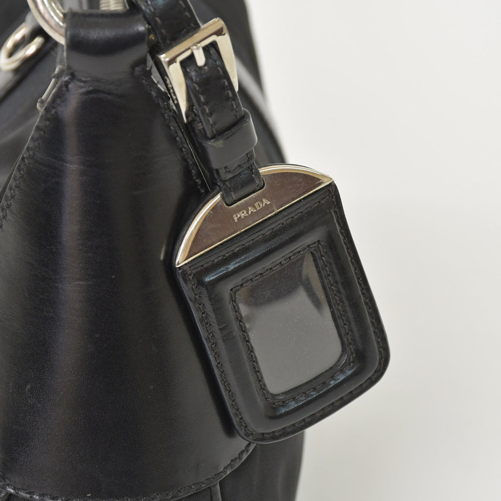 PRADA Prada One Shoulder Bag Triangle Logo Nylon Black Silver Hardware Good Condition Used 4a005473