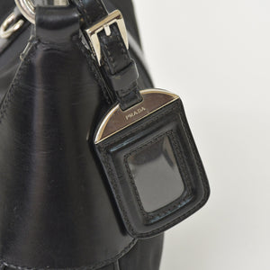 PRADA プラダ ワンショルダーバッグ トライアングルロゴ ナイロン ブラック シルバー金具 美品 中古 4a005473