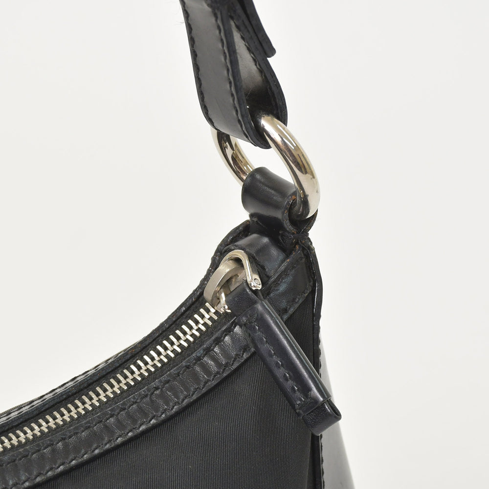PRADA Prada One Shoulder Bag Triangle Logo Nylon Black Silver Hardware Good Condition Used 4a005473