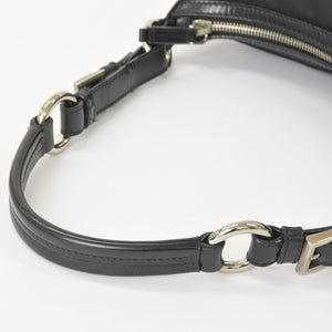 PRADA プラダ ワンショルダーバッグ トライアングルロゴ ナイロン ブラック シルバー金具 美品 中古 4a005473