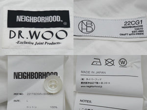 極美品 NEIGHBORHOOD DR.WOO ネイバーフッド ドクターウー 半袖シャツ サイズ L ホワイト 221TSDWN-SHM01 中古 54734