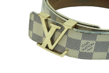 画像をギャラリービューアに読み込む, LOUIS VUITTON ルイヴィトン ベルト イニシャル ダミエ アズール 34/85 M9609 ゴールド金具 良品 中古 54909