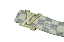 画像をギャラリービューアに読み込む, LOUIS VUITTON ルイヴィトン ベルト イニシャル ダミエ アズール 34/85 M9609 ゴールド金具 良品 中古 54909