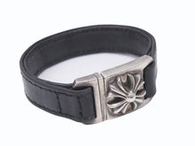 Load image into Gallery viewer, CHROME HEARTS クロムハーツ レザー ブレスレット CHX ハーネスクラスプ シルバー925 2003/.925刻印 38g 美品 中古 4b005491