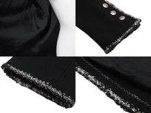 画像をギャラリービューアに読み込む, 極美品 CHANEL シャネル ウール エンブレム ダブル ジャケット 05C ブラック ロゴ ツイード P24937V12963 サイズ44 中古 54954