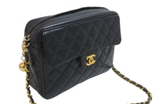 Load image into Gallery viewer, CHANEL シャネル ショルダーバッグ チェーン マトラッセ ココボール ブラック キャビアスキン ゴールド金具 美品 中古 54987