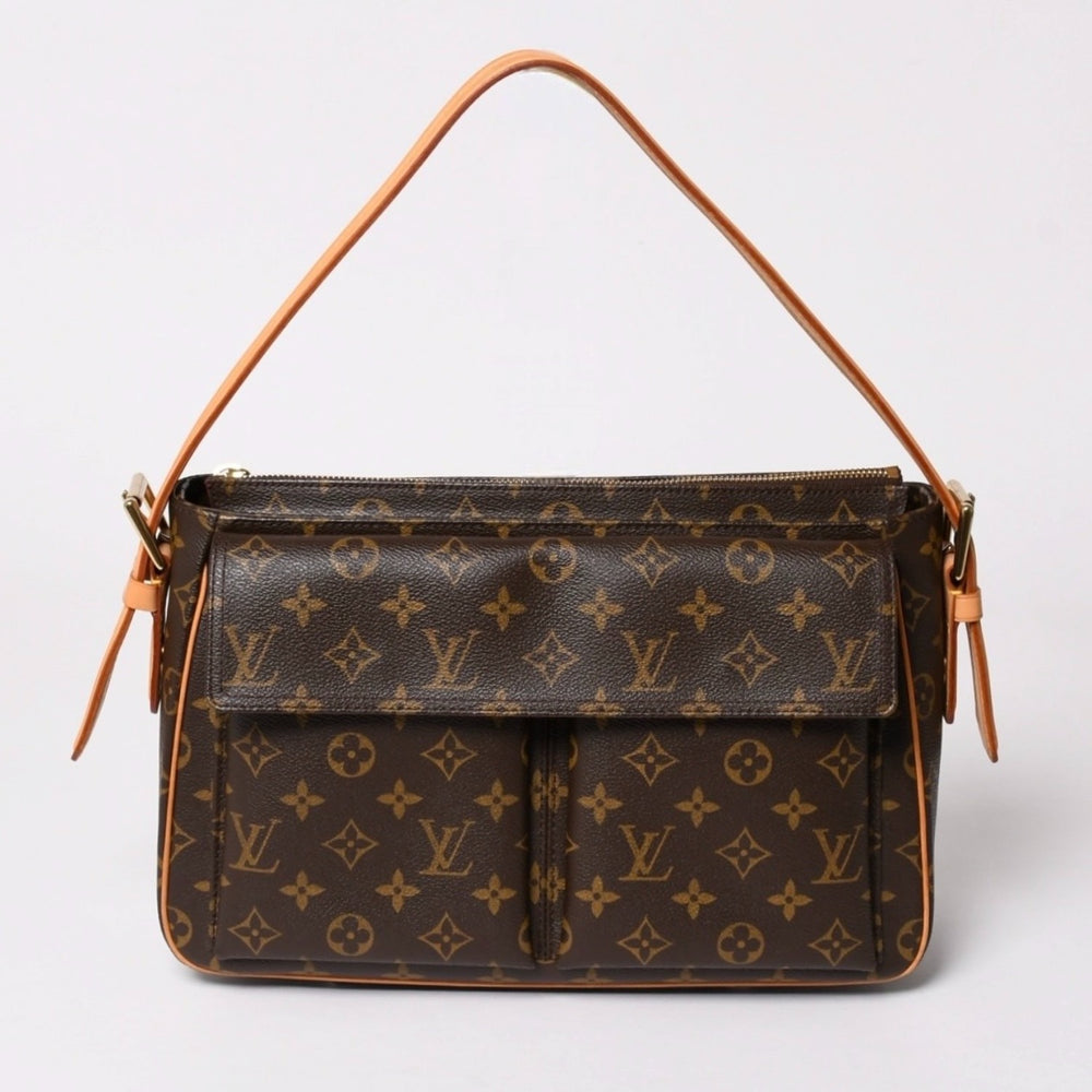 Very Good Condition LOUISVUITTON Vivacite GM One Shoulder Bag M51163 Monogram Brown Gold Hardware Used 4a003180