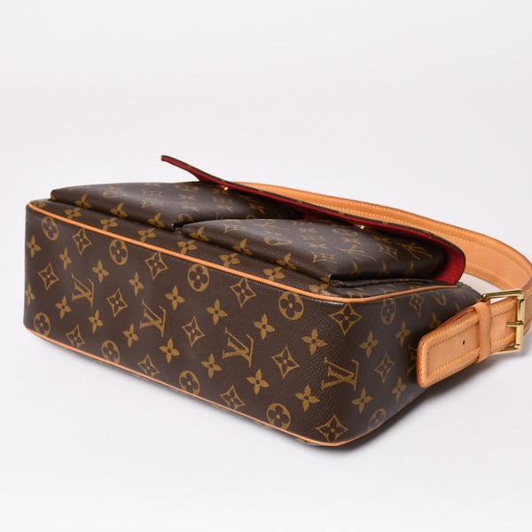 極美品 LOUISVUITTON ルイヴィトン ヴィヴァシテGM ワンショルダーバッグ M51163 モノグラム ブラウン ゴールド金具 中古 4a003180