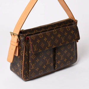 極美品 LOUISVUITTON ルイヴィトン ヴィヴァシテGM ワンショルダーバッグ M51163 モノグラム ブラウン ゴールド金具 中古 4a003180