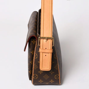 極美品 LOUISVUITTON ルイヴィトン ヴィヴァシテGM ワンショルダーバッグ M51163 モノグラム ブラウン ゴールド金具 中古 4a003180