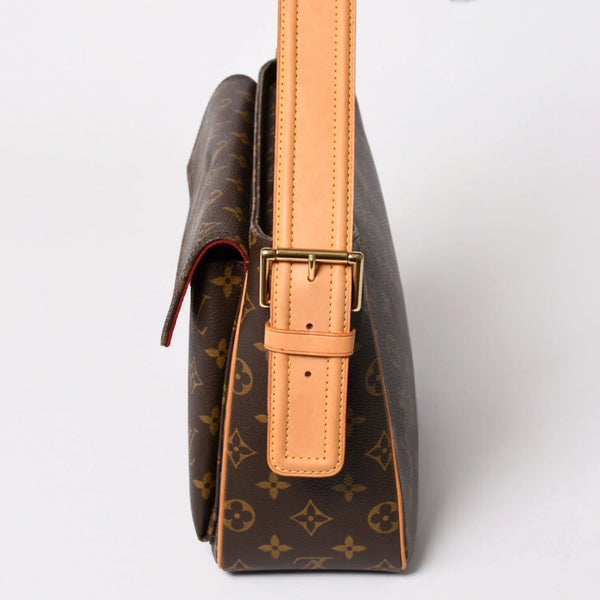 極美品 LOUISVUITTON ルイヴィトン ヴィヴァシテGM ワンショルダーバッグ M51163 モノグラム ブラウン ゴールド金具 中古 4a003180
