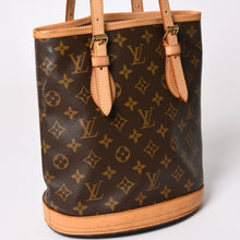 Load image into Gallery viewer, LOUIS VUITTON ルイヴィトン バケットPM ハンドバッグ M42238 モノグラム ブラウン レザー PVC ゴールド金具 美品 中古 4a003188