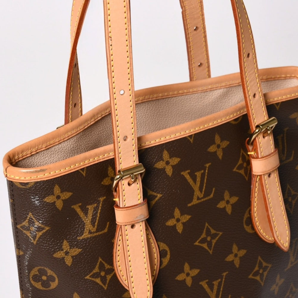 LOUIS VUITTON ルイヴィトン バケットPM ハンドバッグ M42238 モノグラム ブラウン レザー PVC ゴールド金具 美品 中古 4a003188