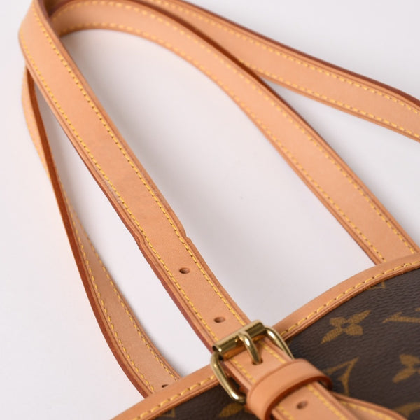 LOUIS VUITTON ルイヴィトン バケットPM ハンドバッグ M42238 モノグラム ブラウン レザー PVC ゴールド金具 美品 中古 4a003188