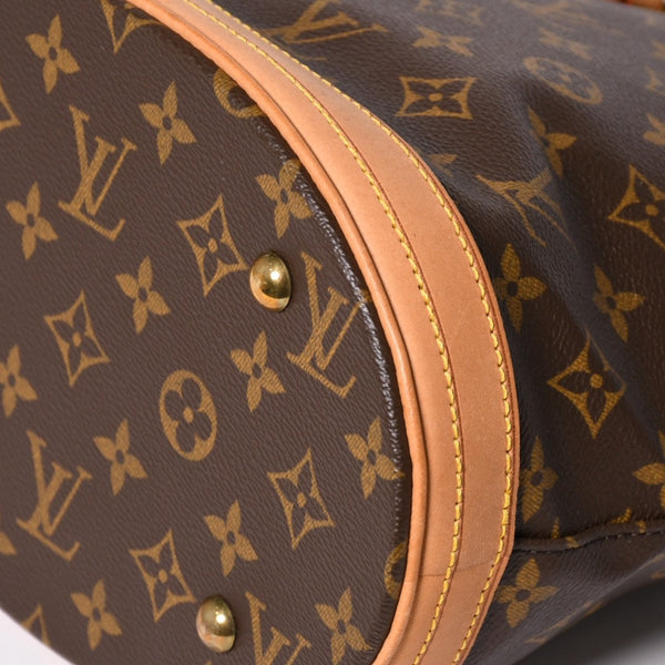 LOUIS VUITTON ルイヴィトン バケットPM ハンドバッグ M42238 モノグラム ブラウン レザー PVC ゴールド金具 美品 中古 4a003188