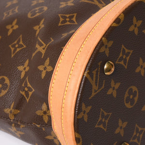 LOUIS VUITTON ルイヴィトン バケットPM ハンドバッグ M42238 モノグラム ブラウン レザー PVC ゴールド金具 美品 中古 4a003188