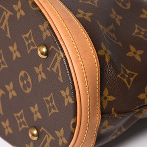 LOUIS VUITTON ルイヴィトン バケットPM ハンドバッグ M42238 モノグラム ブラウン レザー PVC ゴールド金具 美品 中古 4a003188