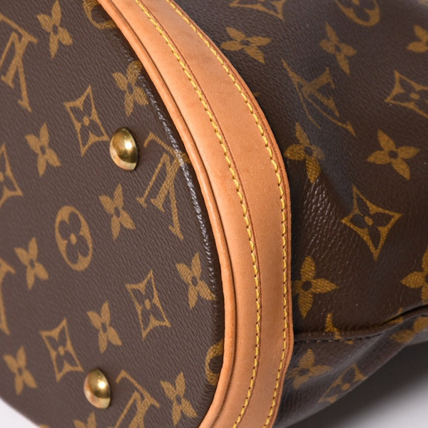 LOUIS VUITTON ルイヴィトン バケットPM ハンドバッグ M42238 モノグラム ブラウン レザー PVC ゴールド金具 美品 中古 4a003188