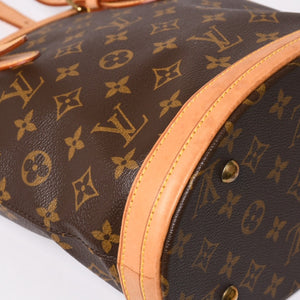 LOUIS VUITTON ルイヴィトン バケットPM ハンドバッグ M42238 モノグラム ブラウン レザー PVC ゴールド金具 美品 中古 4a003188