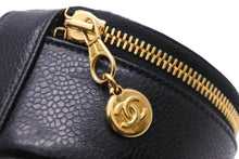 画像をギャラリービューアに読み込む, CHANEL シャネル ジュエリーケース ココマーク 2番台 ブラック キャビアスキン ゴールド金具 美品 中古 55028