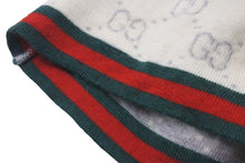 画像をギャラリービューアに読み込む, GUCCI グッチ ベビーニットキャップ 帽子 GG柄 261826 3K206 9266 ウール ベージュ レッド グリーン キッズ 良品 中古 55099