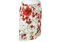 画像をギャラリービューアに読み込む, DOLCE&amp;GABBANA ドルチェアンドガッバーナ タイトスカート セミフレアスカート 薔薇 マーガレット 膝上 11/12 美品 中古 55133