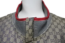 画像をギャラリービューアに読み込む, GUCCI グッチ ブルゾン ナイロン GG柄 ジップアップジャケット ベージュ size52 232050 Z7313 シルバー金具 美品 中古 55164