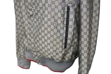 画像をギャラリービューアに読み込む, GUCCI グッチ ブルゾン ナイロン GG柄 ジップアップジャケット ベージュ size52 232050 Z7313 シルバー金具 美品 中古 55164