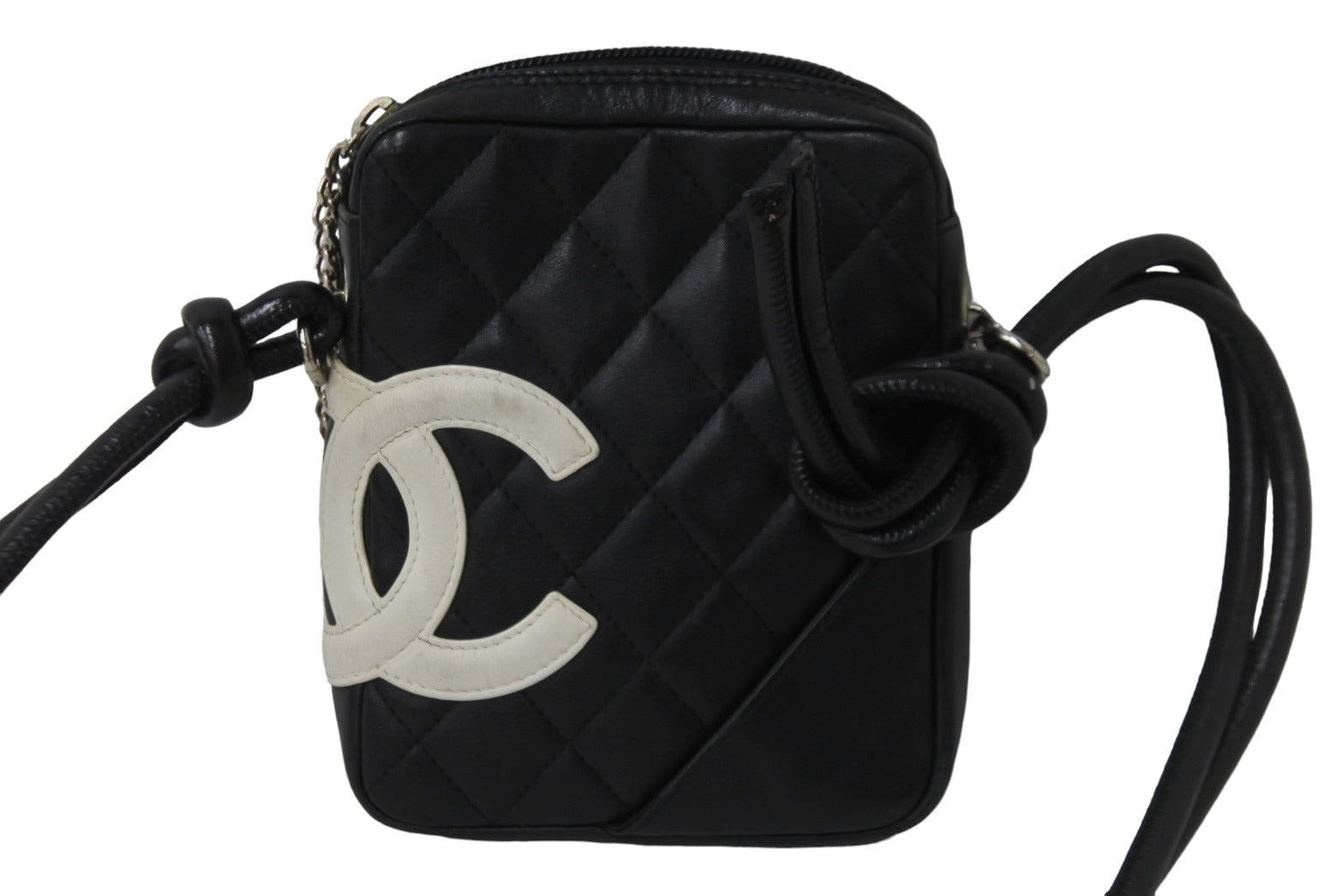 CHANEL シャネル ポシェット ミニ ショルダーバッグ カンボンライン ココマーク８番代 ブラック ホワイト 良品 中古 55166 –  Casanova Vintage