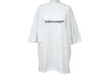 Load image into Gallery viewer, 極美品 BALENCIAGA バレンシアガ フロントロゴプリント 半袖Ｔシャツ 2020年製 コットン ホワイト ブラック サイズM 中古 55187