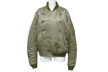 画像をギャラリービューアに読み込む, PHENOMENON フェノメノン MA-1ジャケット 2013年AW 38 M ナイロン ポリエステル グリーン オレンジ シルバー金具 美品 中古 55207