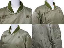 画像をギャラリービューアに読み込む, PHENOMENON フェノメノン MA-1ジャケット 2013年AW 38 M ナイロン ポリエステル グリーン オレンジ シルバー金具 美品 中古 55207