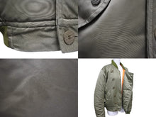 画像をギャラリービューアに読み込む, PHENOMENON フェノメノン MA-1ジャケット 2013年AW 38 M ナイロン ポリエステル グリーン オレンジ シルバー金具 美品 中古 55207