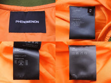 画像をギャラリービューアに読み込む, PHENOMENON フェノメノン MA-1ジャケット 2013年AW 38 M ナイロン ポリエステル グリーン オレンジ シルバー金具 美品 中古 55207