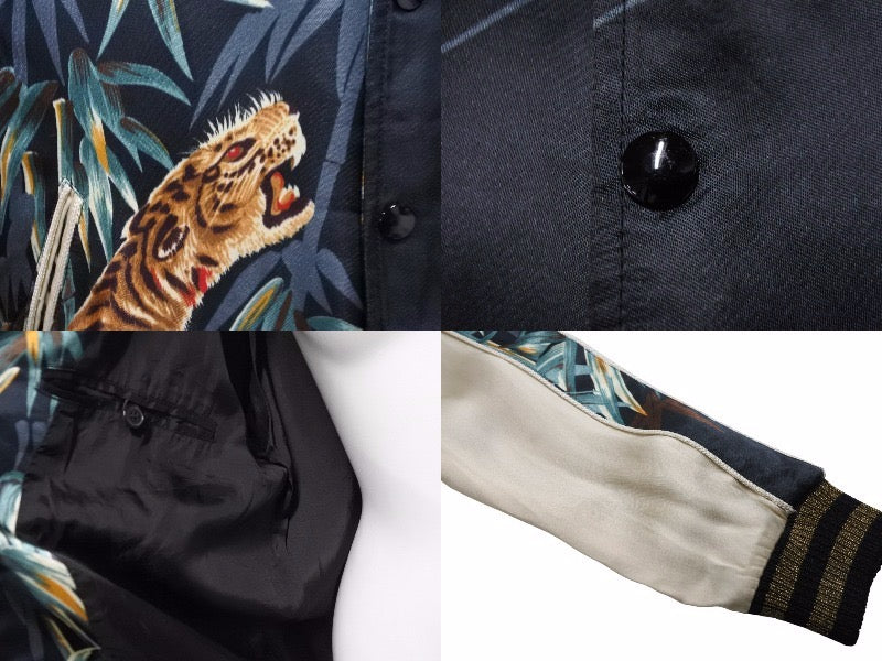 SAINT LAURENT サンローラン 16SS イーグルタイガー スカジャン ブルゾン 416035 テディジャケット サイズ42 良品 中古 55208