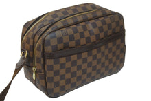 画像をギャラリービューアに読み込む, LOUIS VUITTON ルイヴィトン ショルダーバッグ リポーター PM ダミエ SPO N45253 ブラウン ゴールド金具 美品 中古 4c054743