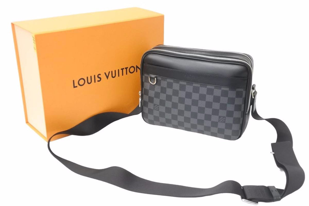 極美品 LOUIS VUITTON トロカデロ メッセンジャー PM ショルダーバッグ ダミエ グラフィット N40087 中古 55224