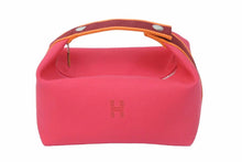 Load image into Gallery viewer, 極美品 HERMES エルメス ハンドバッグ ブリッドアブラックＧＭ ジグザグ ピンク ボルドー オレンジ シルバー金具 中古 55233