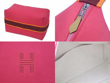 Load image into Gallery viewer, 極美品 HERMES エルメス ハンドバッグ ブリッドアブラックＧＭ ジグザグ ピンク ボルドー オレンジ シルバー金具 中古 55233
