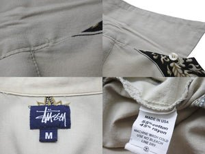 STUSSY ステューシー 半袖シャツ 90s USA製 OLD STUSSY ドラゴン ステューシーオールド ベージュ系 M 中古 美品 55260