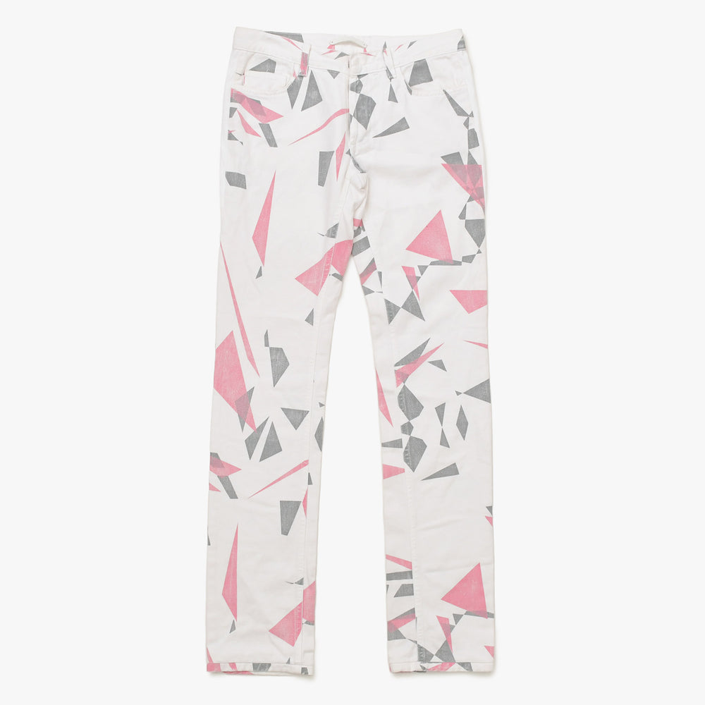 Nicolas Andreas Taralis Nicolas Andreas Taralis Pants Denim White Pink Cotton Size 27 Good Condition Used 55263