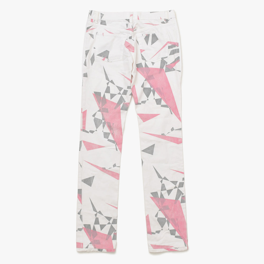 Nicolas Andreas Taralis Nicolas Andreas Taralis Pants Denim White Pink Cotton Size 27 Good Condition Used 55263