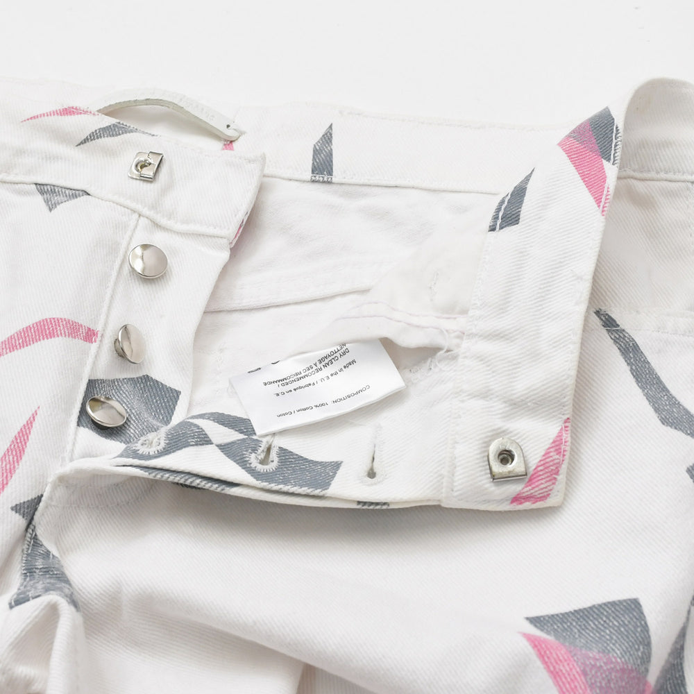 Nicolas Andreas Taralis Nicolas Andreas Taralis Pants Denim White Pink Cotton Size 27 Good Condition Used 55263