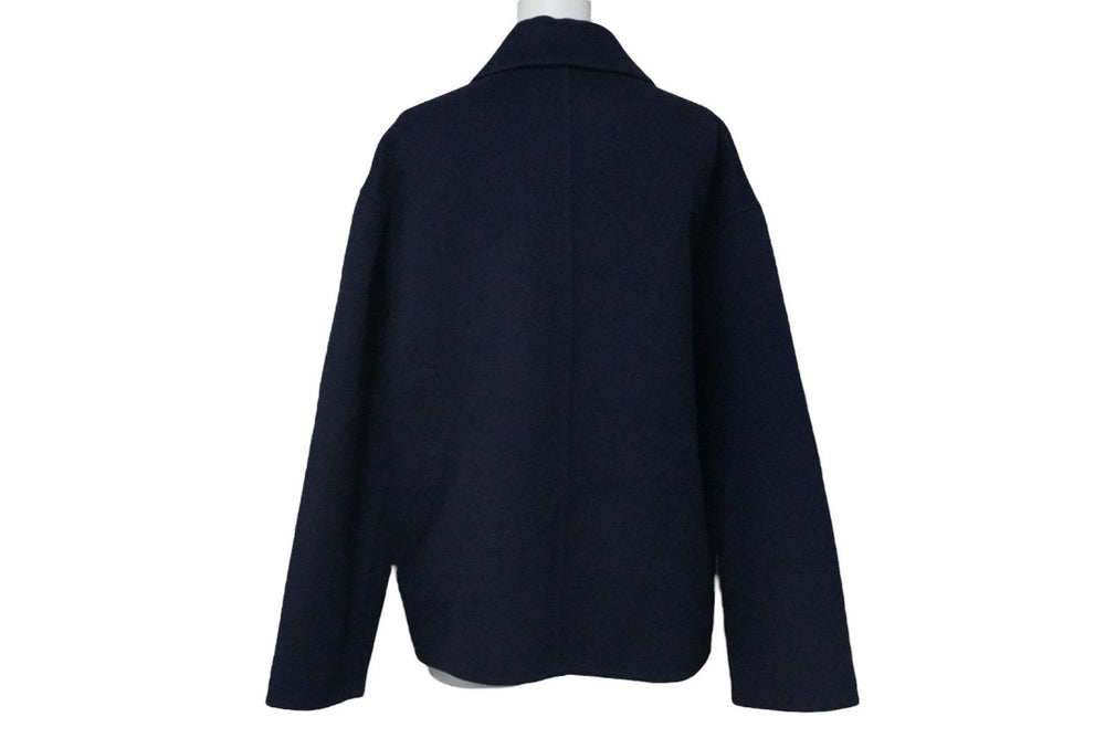 Like new HERMES Jacket Coat Navy Cashmere Size 36 *17-7102 Made in France Used 55270